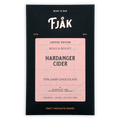 Fjåk Hardanger Cider 70% dark chocolate bar in sleek black package