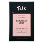 Fjåk Hardanger Cider 70% dark chocolate bar in sleek black package