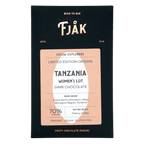 Fjåk Dark Tanzania 70% microlot womens lot dark chocolate bar packaging
