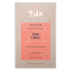 Fjåk Thai Chili 70% dark chocolate bar in speckled beige wrapper