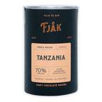 Fjåk Tanzania 70% dark drinking chocolate in sleek dark blue tin