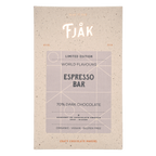 Fjåk limited edition espresso dark chocolate bar 70% in beige wrapper