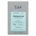 Fjåk Madagascar Dark Chocolate 70% bar in gray blue packaging
