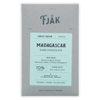 Fjåk Madagascar Dark Chocolate 70% bar in gray blue packaging