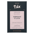 Fjåk Vermouth O’Clock limited edition dark chocolate bar wrapper