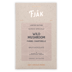 Fjåk limited edition wild mushroom milk chocolate bar in beige wrapper