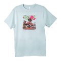 Light blue Chocolate Flavor Lab Technician Tee with colorful graphic