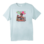 Light blue Chocolate Flavor Lab Technician Tee with colorful graphic