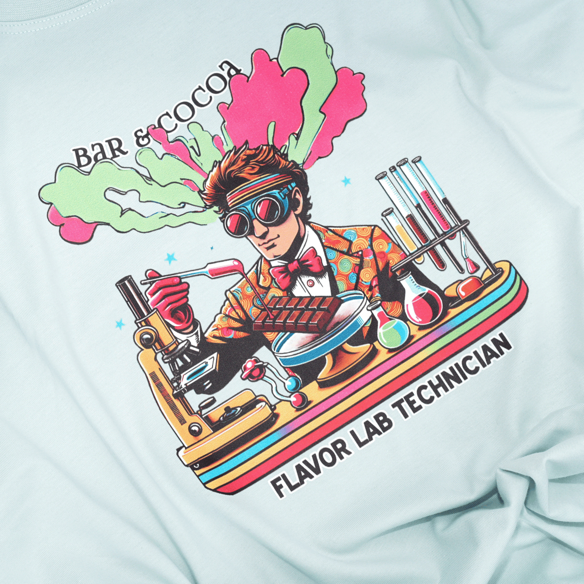 Chocolate Flavor Lab Technician Tee light blue cotton t-shirt