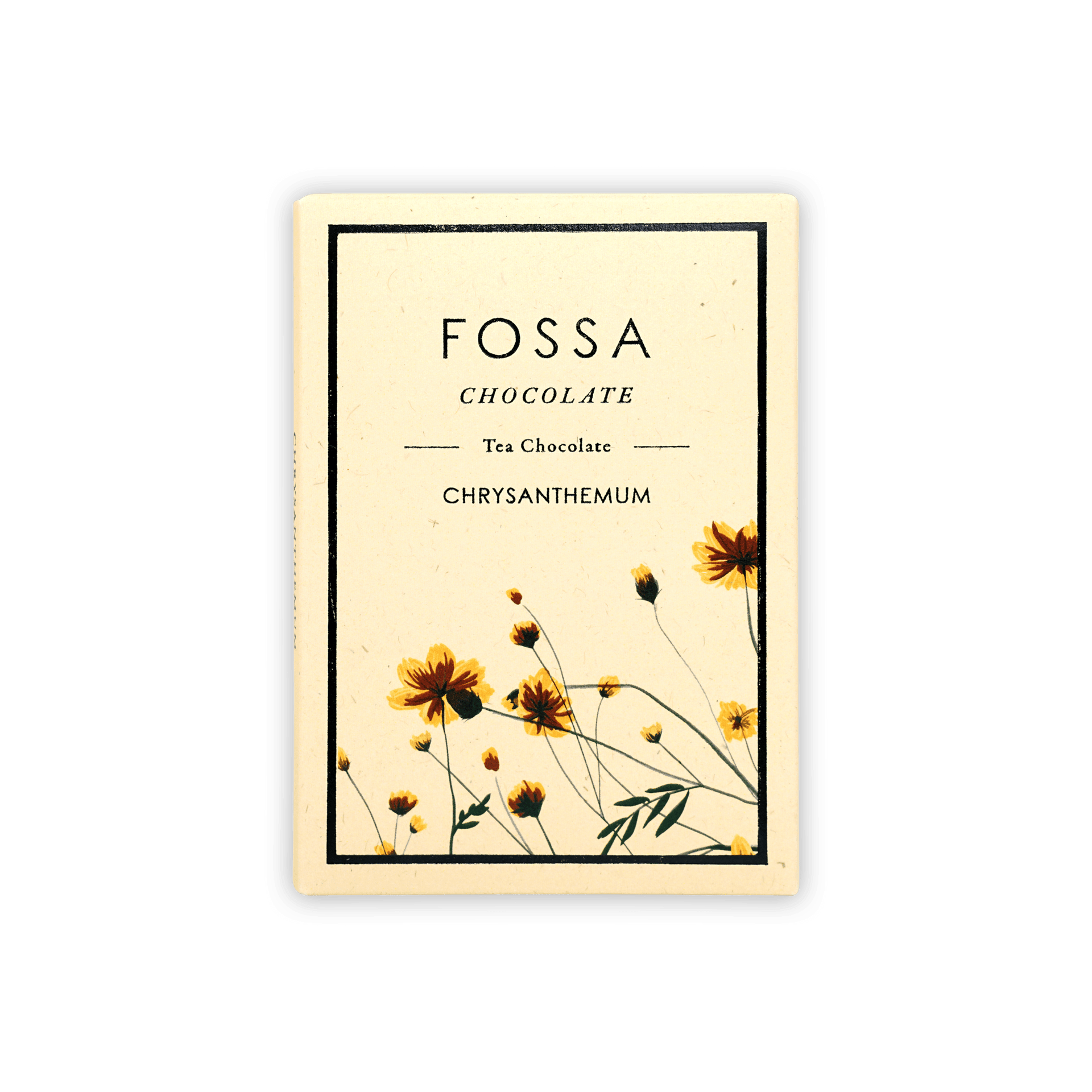 Fossa Dark Milk Chocolate Chrysanthemum Tea 53% cream box with floral design