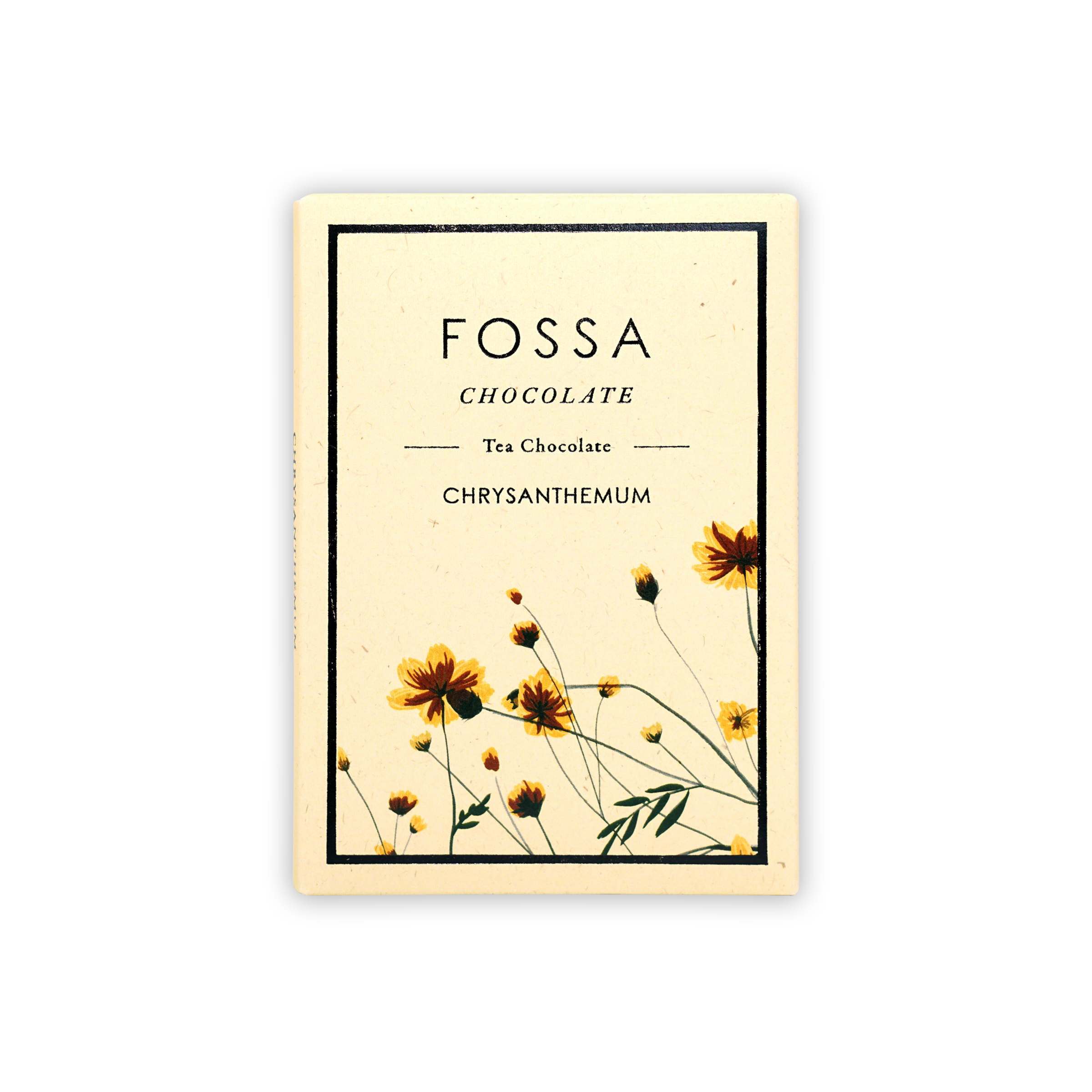 Fossa Dark Milk Chocolate Chrysanthemum Tea 53% cream box with floral design
