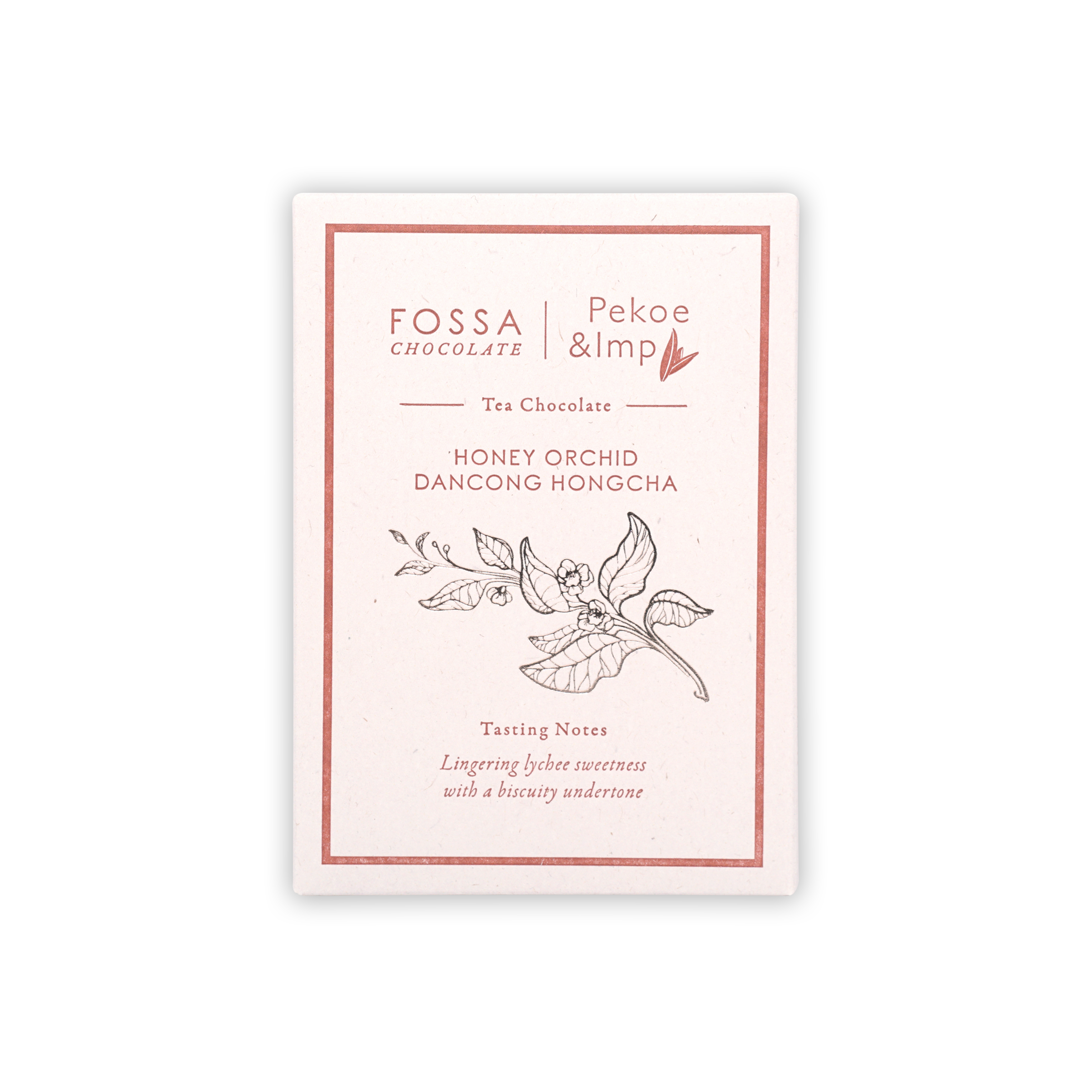 Fossa Milk Chocolate Honey Orchid Dancong Hongcha 52% bar in white wrapper