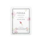 Fossa Dark Milk Chocolate Lychee Rose 54% bar in pink floral wrap