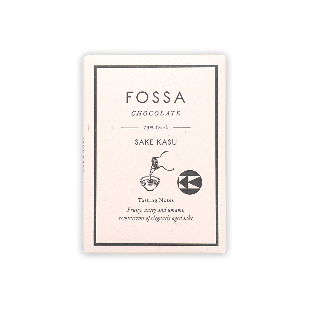 Fossa Dark Chocolate Sake Kasu 73% limited edition bar package