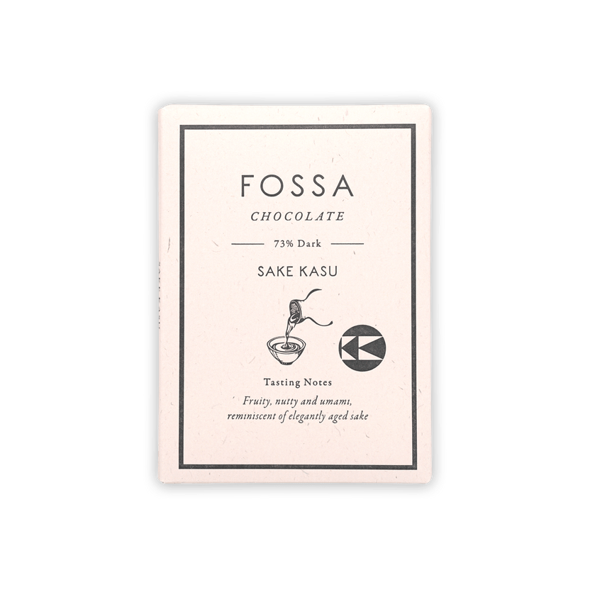 Fossa Dark Chocolate Sake Kasu 73% limited edition bar package