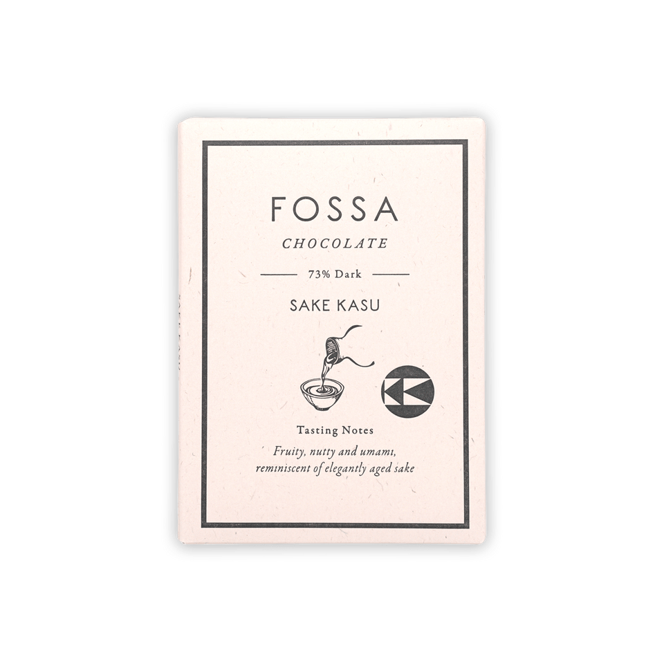 Fossa Dark Chocolate Sake Kasu 73% limited edition bar package
