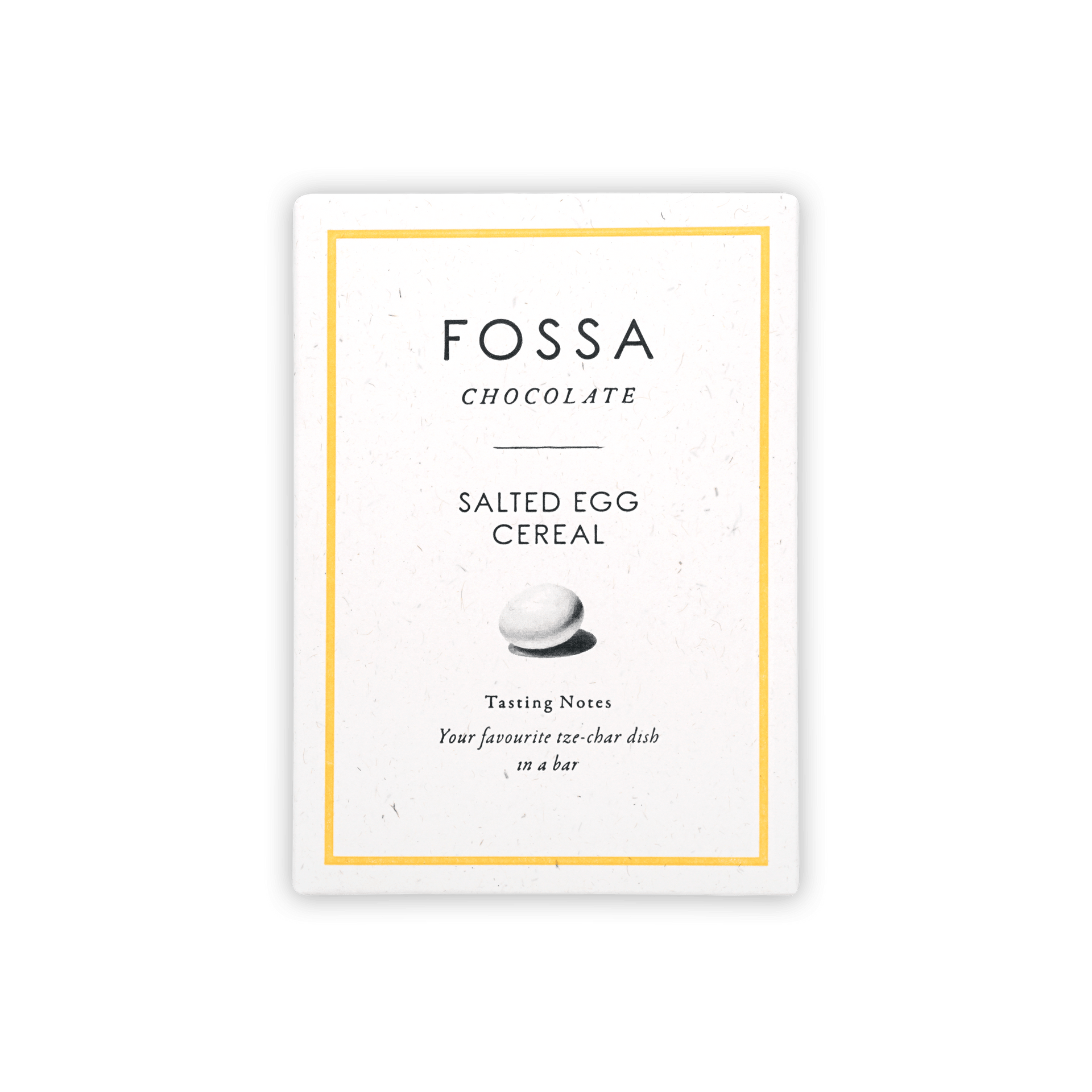 Fossa Milk Chocolate Salted Egg Cereal Blond bar in white gold wrapper