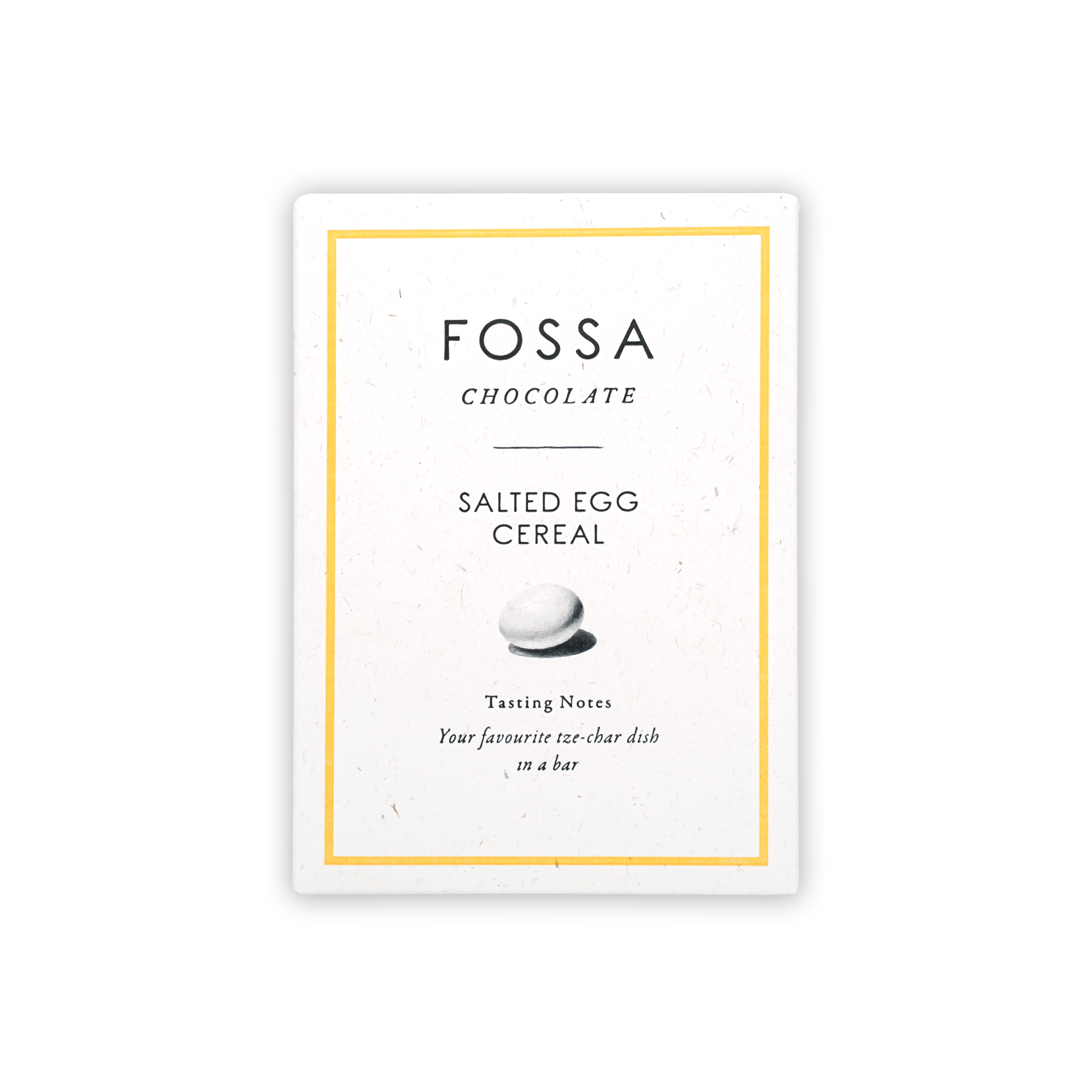 Fossa Milk Chocolate Salted Egg Cereal Blond bar in white gold wrapper