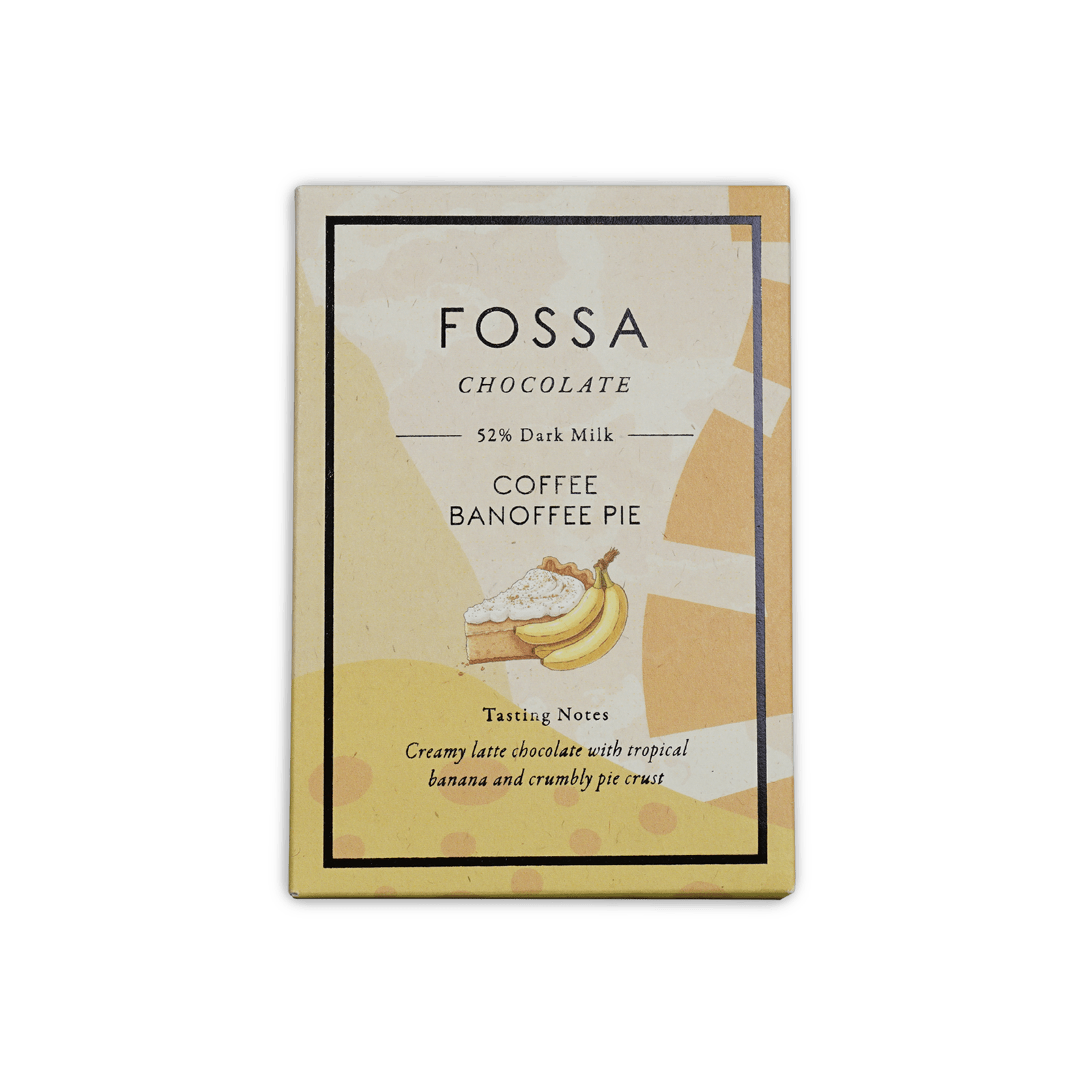Fossa Coffee Banoffee Pie 52% dark milk bar in cream gold foil wrapper