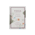 Fossa Full Bloom 54% dark milk chocolate bar in white floral box