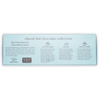 French Broad Classic Hot Chocolate Collection in light blue box with dark mocha milk varieties