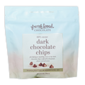 French Broad 68% dark chocolate chips in light blue resealable pouch