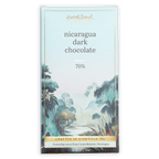 French Broad Nicaragua dark chocolate bar 70% cacao in blue gold foil
