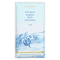 French Broad Dark Chocolate w/ Scorpion Pepper 72% bar in blue wrapper