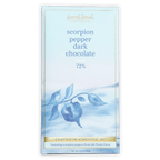 French Broad Dark Chocolate w/ Scorpion Pepper 72% bar in blue wrapper