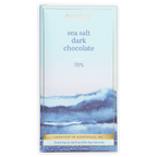French Broad 70% dark chocolate bar with sea salt, french vanilla watercolor waves