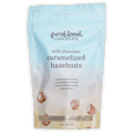 French Broad milk chocolate caramelized hazelnuts pouch, Asheville NC