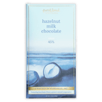 French Broad hazelnut milk chocolate bar 45% cocoa light blue gold trim