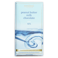 French Broad Milk Chocolate w/ Peanut Butter 45% bar, light blue gold wrap, watercolor peanut butter spoon