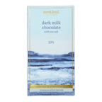 French Broad Chocolate dark milk chocolate with sea salt 53% box, blue watercolor landscape, 2.1oz 60g