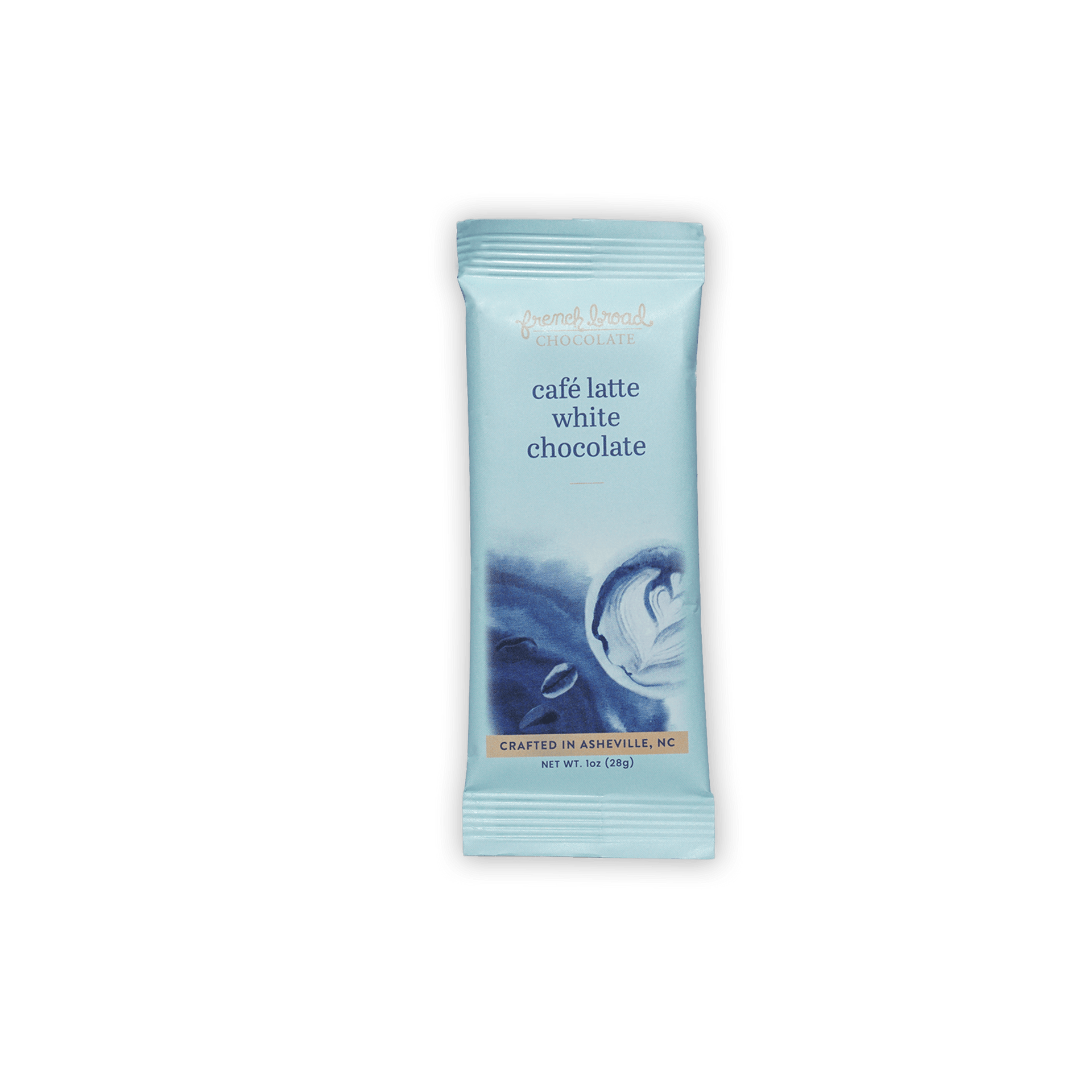 French Broad Mini Bars Cafe Latte White glossy foil bar
