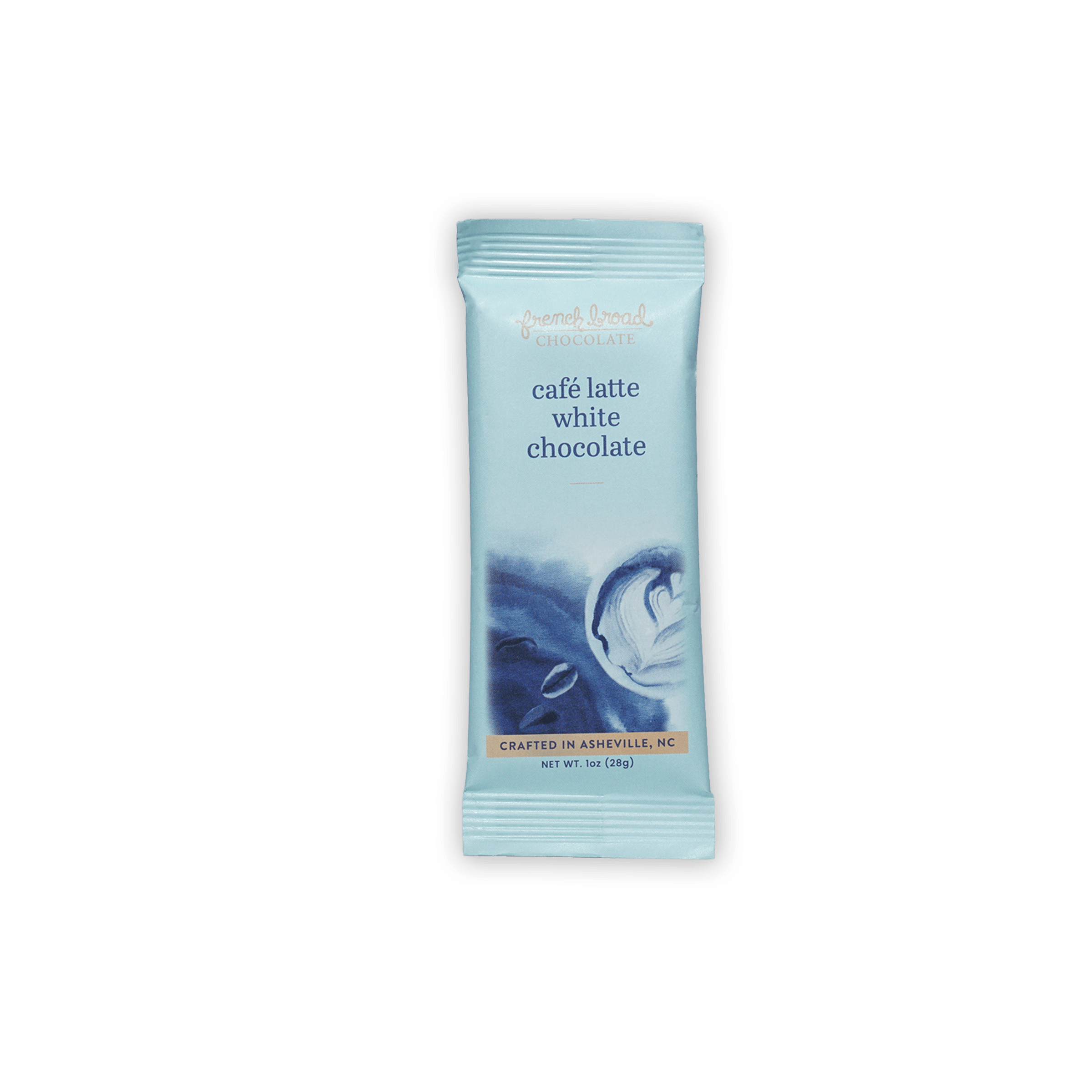 French Broad Mini Bars Cafe Latte White glossy foil bar