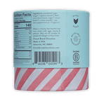 French Broad Peppermint Hot Chocolate in light blue cylinder with red white stripes