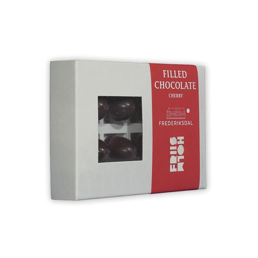 Friis Holm Frederiksdal cherry praline box, white red 8 pcs filled chocolates