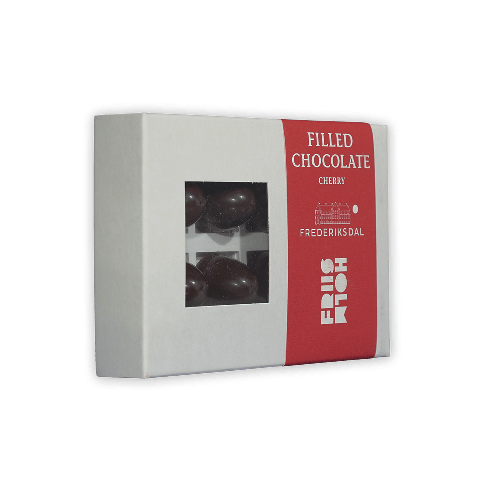 Friis Holm Frederiksdal cherry praline box, white red 8 pcs filled chocolates