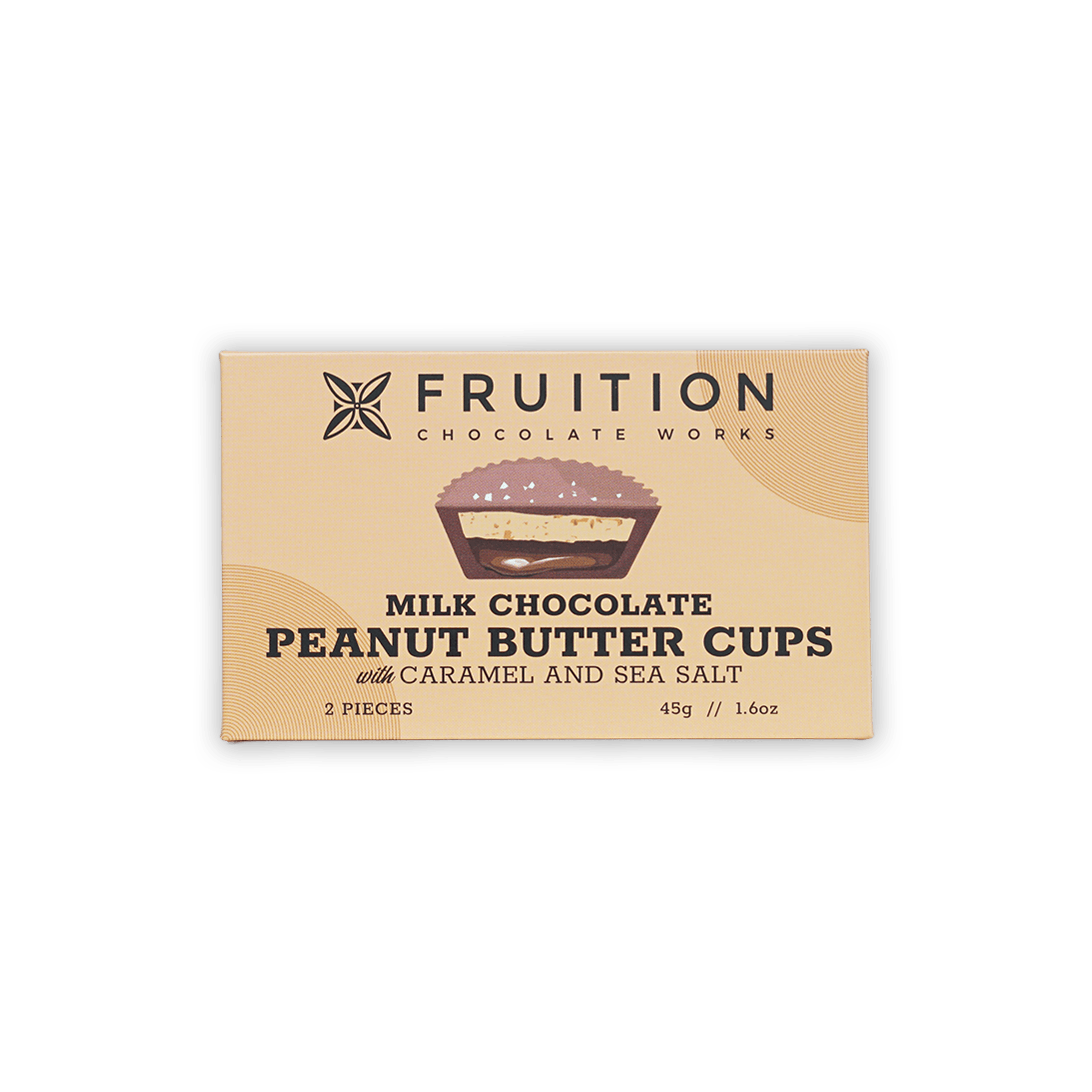 Fruition Chocolate Works milk chocolate peanut butter cups with caramel and sea salt