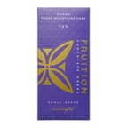 Fruition Ghana Three Mountains Dark 74% purple gold chocolate bar