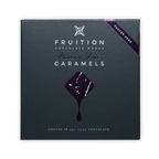 Fruition Passion Fruit Caramels 9 pcs dark gray box with 68% dark chocolate coating