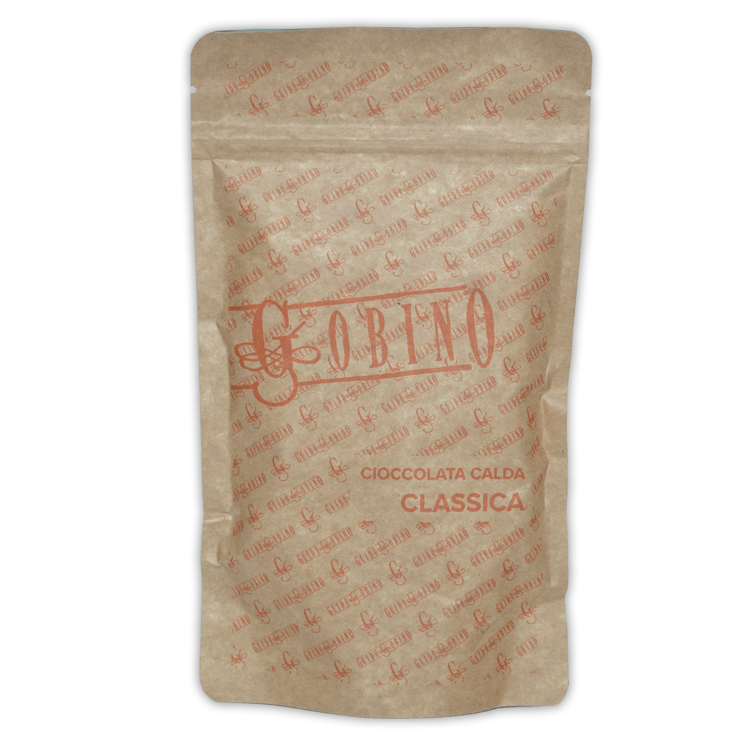 Guido Gobino Classica hot chocolate resealable beige pouch