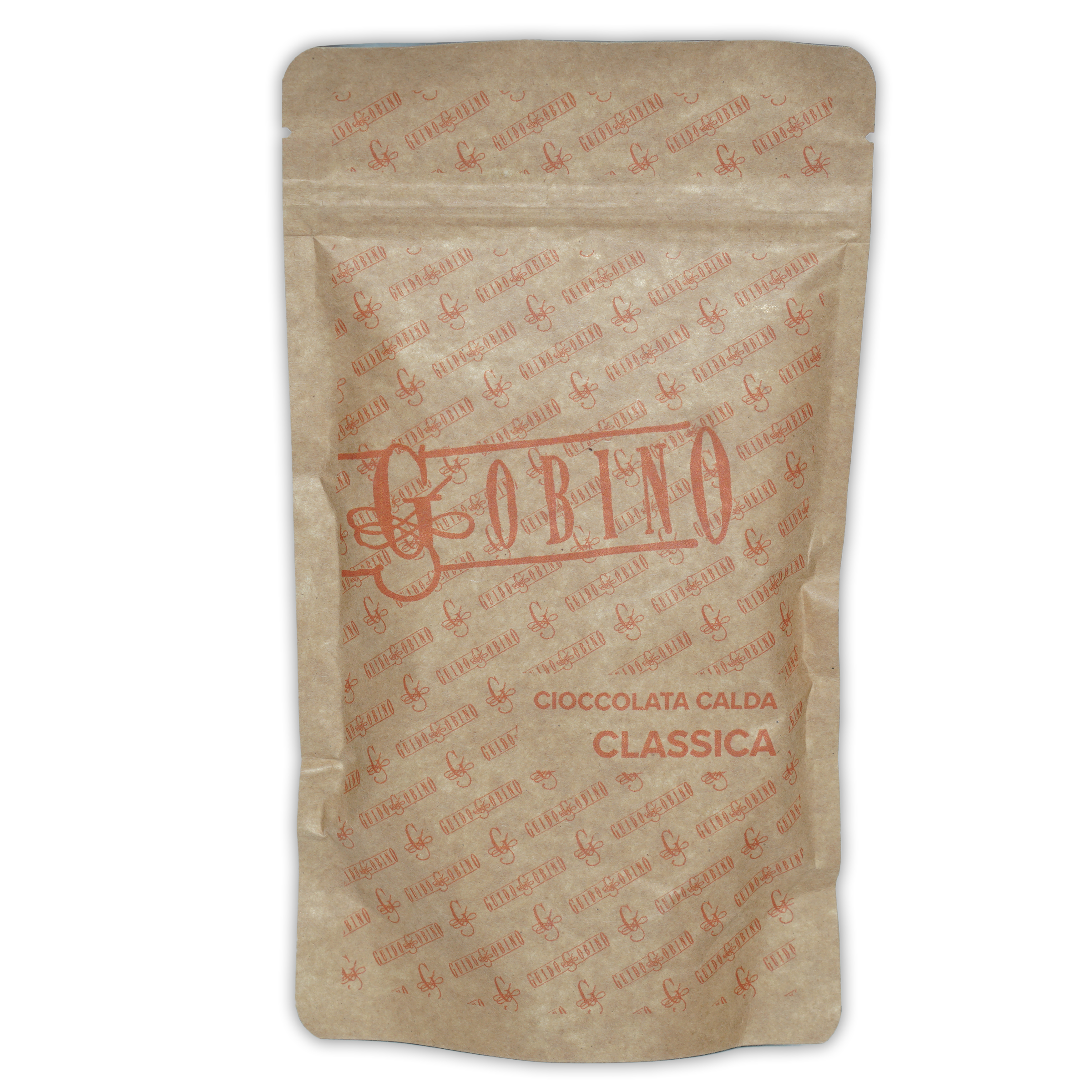 Guido Gobino Classica hot chocolate resealable beige pouch