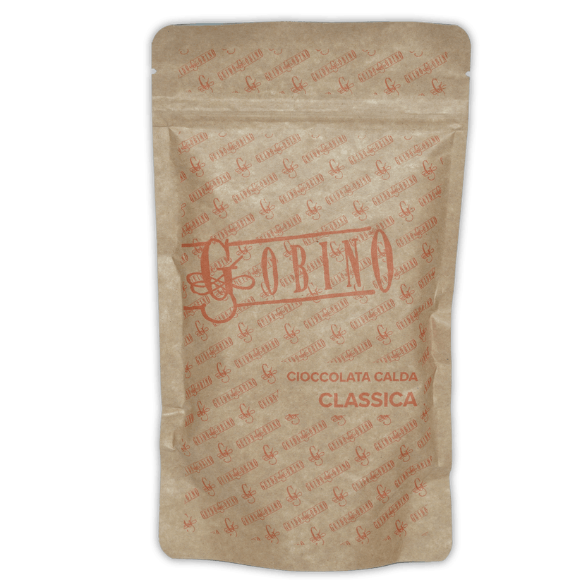 Guido Gobino Classica hot chocolate resealable beige pouch