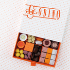 Guido Gobino orange assorted pralines gift box with candies