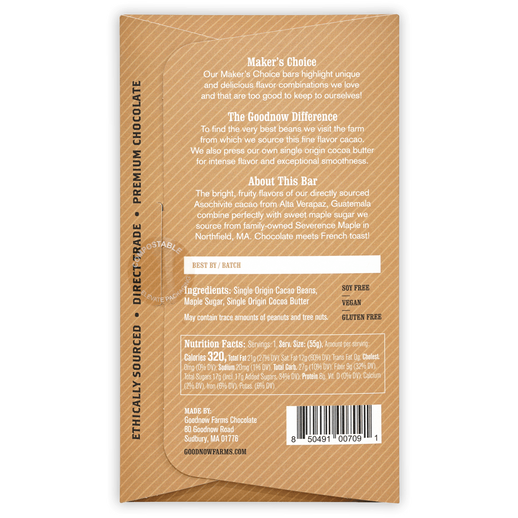 Goodnow Farms Asochivite w/ Maple 70% brown textured paper wrapper
