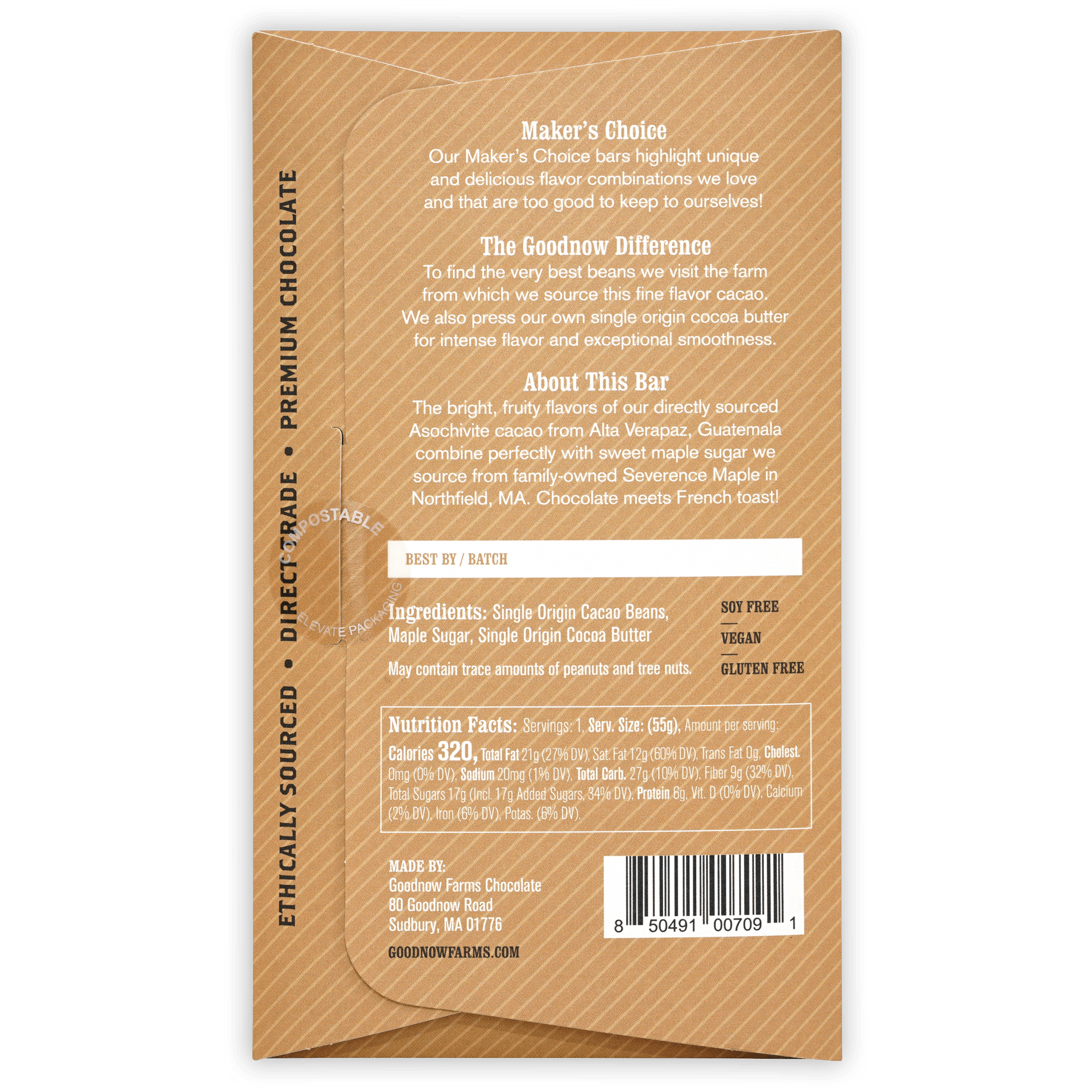 Goodnow Farms Asochivite w/ Maple 70% brown textured paper wrapper