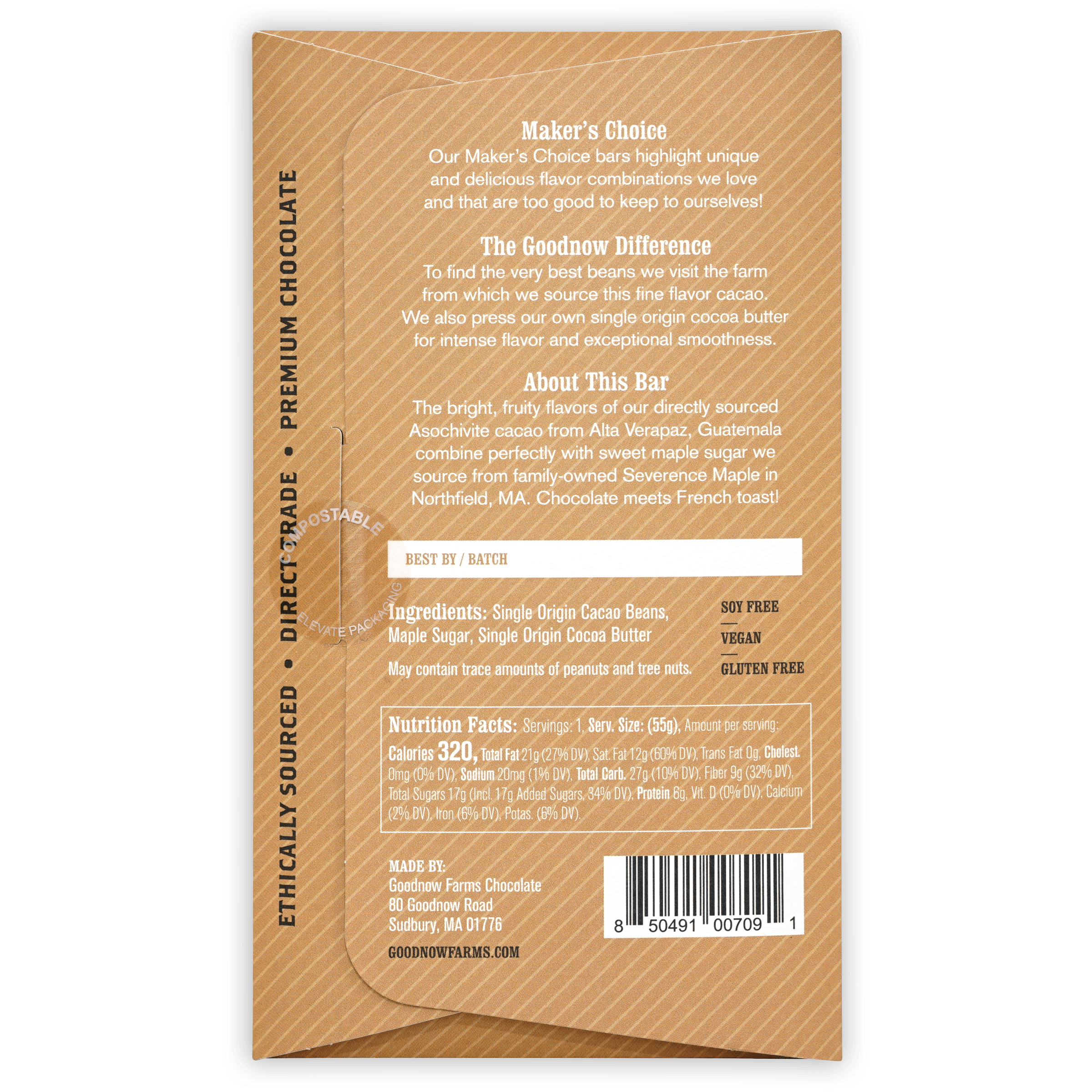 Goodnow Farms Asochivite w/ Maple 70% brown textured paper wrapper