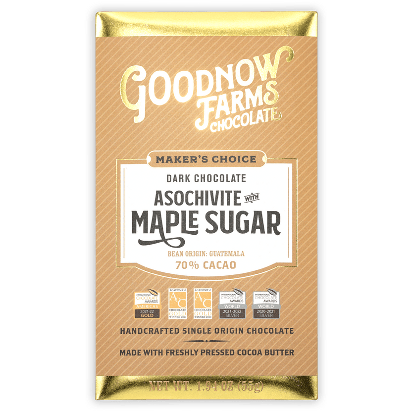 Goodnow Farms Asochivite with Maple 70% chocolate bar